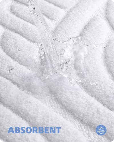 Color G White Bathroom Rugs Absorbent Bath Mat For Shower, 20 X 32 Non Slip Bath Rugs For Bathroom, Soft Washable Bathmats Luxury Bathroom Floor Mat Microfiber Easy To Clean Quick Dry #TOP2