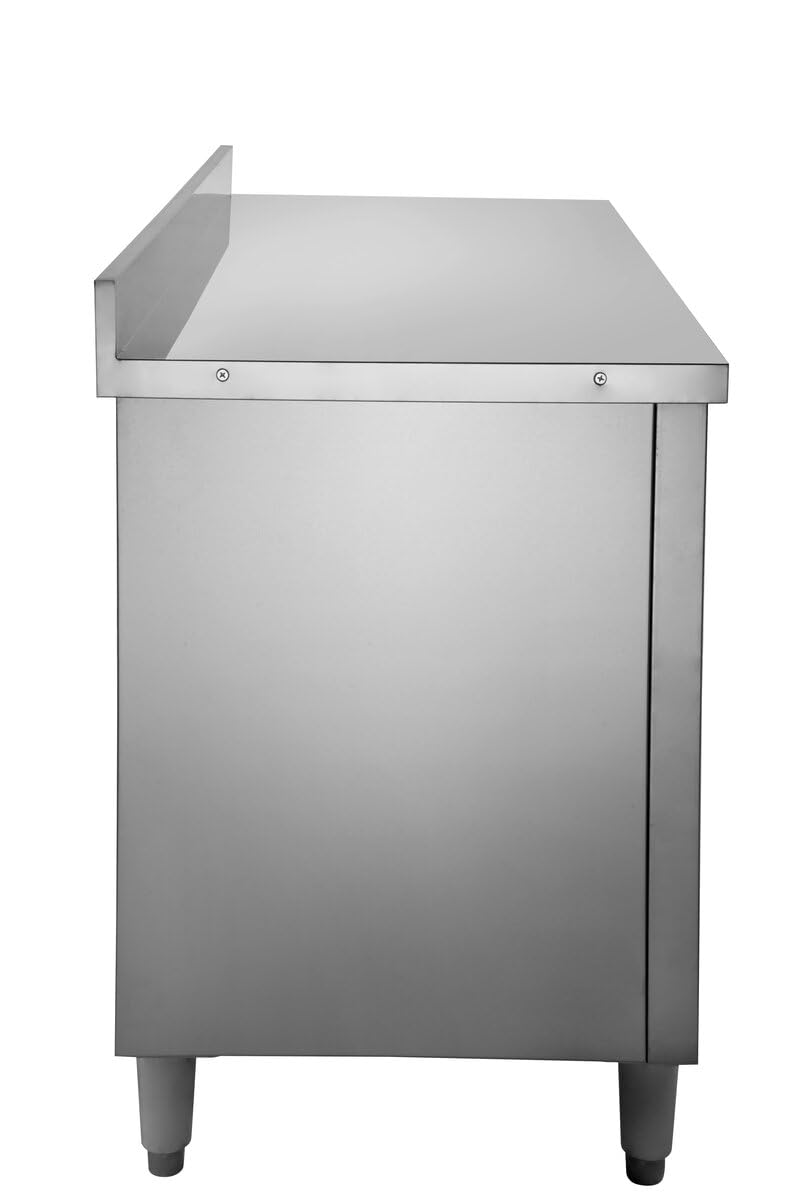 GastroHero Arbeitsschrank ASSB126A | 100 mm Aufkantung | Edelstahl Arbeitsschrank 100x70 cm | Hygienischer Gastro Schrank mit Stauraum | Profi Küchenmöbel für Gastronomie & Großküche