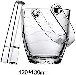 Glass Ice Bucket Wine Barrel Cooler Hotel Bar Club Tongs Lead-Free Glassware