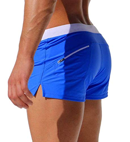 TONLEN Mens Swimwear Short Swim Trunks with Zipper Pocket