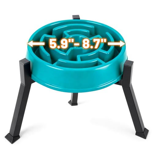 LOOBANI Raised Dog Bowl Stand: Fits for Bowls Width 5.9-8.7 (Without Bowls) Adjustable Width Elevated Dog Bowl Stand Water Food Feeder for Medium Adult Seniors Older Arthritis Dogs Black Medium