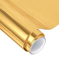 VINYL FROG Adhesive Vinyl Roll – Glossy Chrome Mirror Light Gold Permanent Cutting Vinyl 12\"x60\" Craft Vinyl for Decor Sticker Works with Cameo