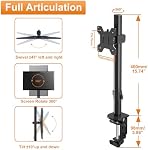 Bracwiser Moniteur simple entièrement réglable Support de support pour un écran de 13-32 pouces 22lbs pour écran d'ordinateur de moniteur 13 15 17 19 20 22 23 24 26 27 30 32 de pouce VESA 75 100 (MD7401)