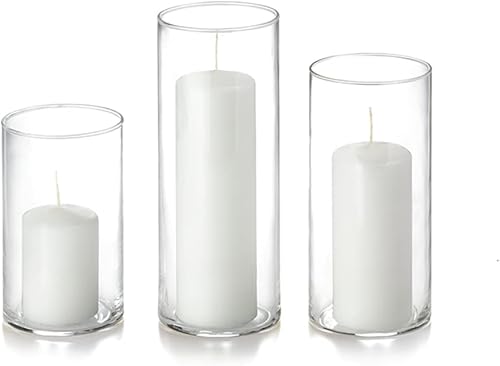 Yummi Set of 36 Slim Pillars and Cylinder Vases - White