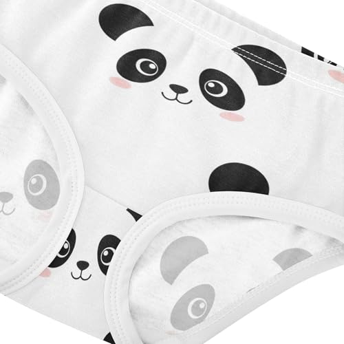 Cute Cartoon Pandas White Little Girl Panties Toddler Underwear Floral Cotton Animals Kids Undies Briefs 2t4