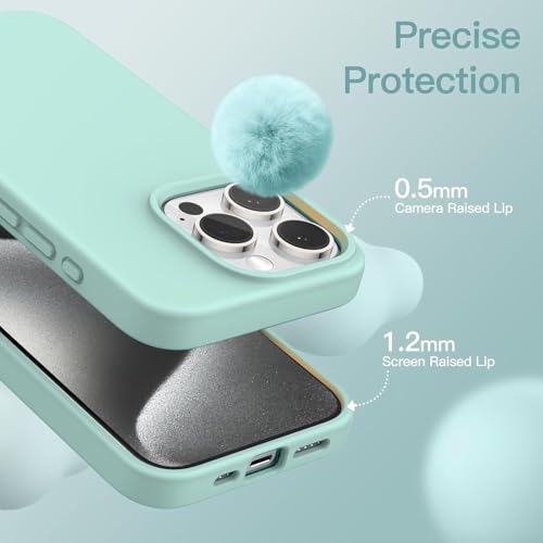 Image of DIZORO Silicone Back Case for iPhone 14 Pro, Soft-Touch Phone Microfiber Silicone Back Cover for iPhone 14 Pro - Mint
