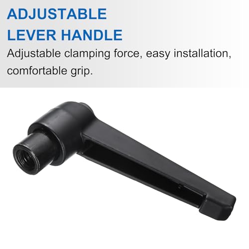 Image of uxcell 4pcs Clamping Lever Adjustable Handle Set Metric M8 x 50mm Male & M8 Female Thread Level Handles Hand Stud Knobs Quick Release Black for Lathe Machinery