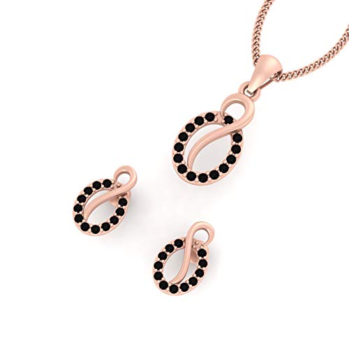 Pendientes de diamante negro plata 925 oro rosa joyas nupciales 2