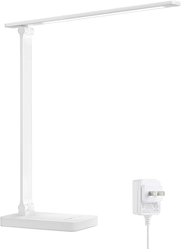 Lepro - Lámpara LED de escritorio, lámpara regulable para el hogar y la oficina, lámpara de mesa para leer con control táctil y brillante de 9 W, 3
