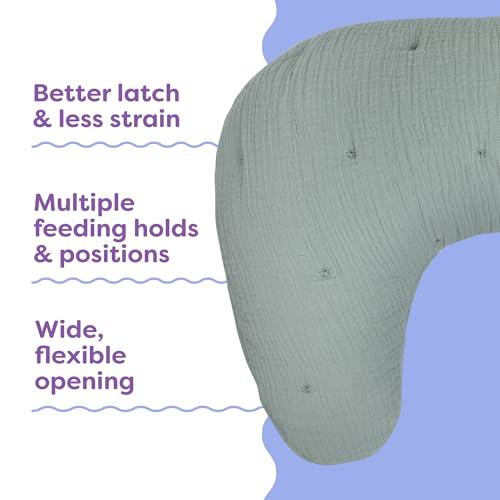 Image of Boppy Nursing Pillow, Cotton Muslin Ergonomic Breastfeeding Support Pillow