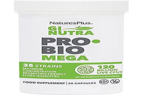 NaturesPlus GI Natural Probiotic Mega - 30 Capsules - Digestive & Immune Health - Gluten Free - 30 Servings