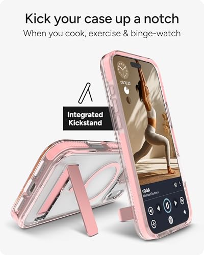 Image of ZAGG Santa Cruz Snap Case with Kickstand for iPhone 17 Pro Max - Pink Sorbet, Drop Protection (13ft /4m), MagSafe Charging Compatible, ClearGuard Anti-Yellowing Technology, Scratch Resistant Phone Case