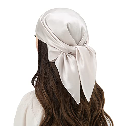 RIIQIICHY Head Scarf for Women Hair Scarf Silk Scarf for Hair Wrapping at Night 27.5 × 27.5 inches2