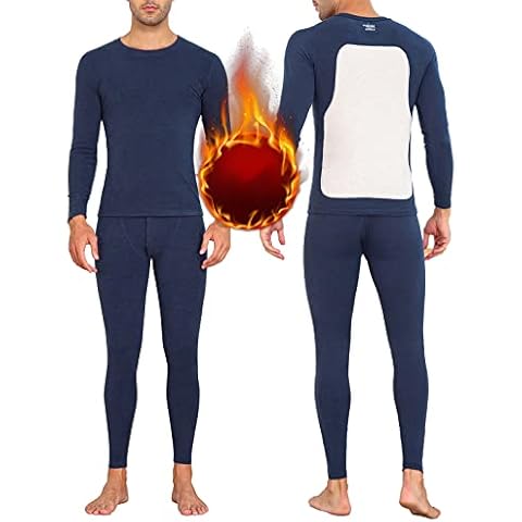 Attraco Men's Thermal Underwear Warm Underwear Ski Underwear Winter Thermal Underwear Set, blue, XL Cover