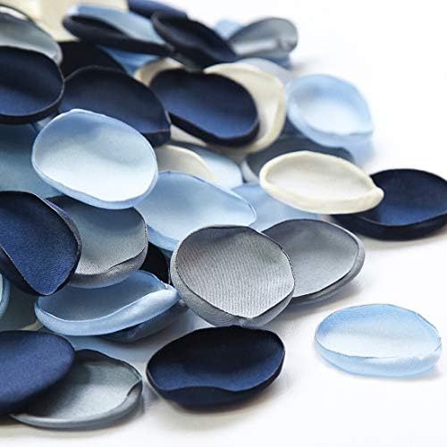 Floroom 300pcs Silk Rose Petals Dusty Blue Navy Flower Petals for Wedding Flower Girl Basket Aisle Scatter Dinner Table Centerpieces Party Confetti Decoration Romantic Night Home Decor