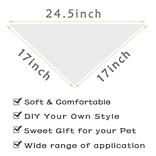PET SHOW 50pcs Bulk Blank White Cotton Dog Bandanas Small Female Male Cat Puppies Bibs Washable Triangle Head Scarfs Wholesale Medium Dogs Bandana Boys Girls Photo Prop Grooming Accessories