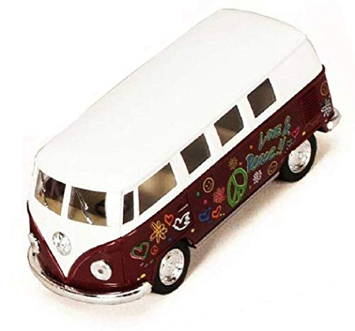 1962 Volkswagen Classic Bus with Decals 1/32 scale Die Cast Model Toy Car - MAROON 1962 Volkswagen Classic Bus with Decals 1/32 scale Die Cast Model Toy Car - MAROON