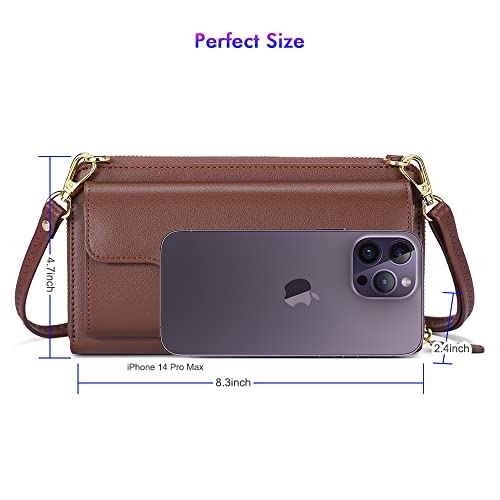 Image of nuoku Small Purse for Women, RFID Blocking Wristlet Wallet, Crossbody Clutch with Cell Phone Pocket