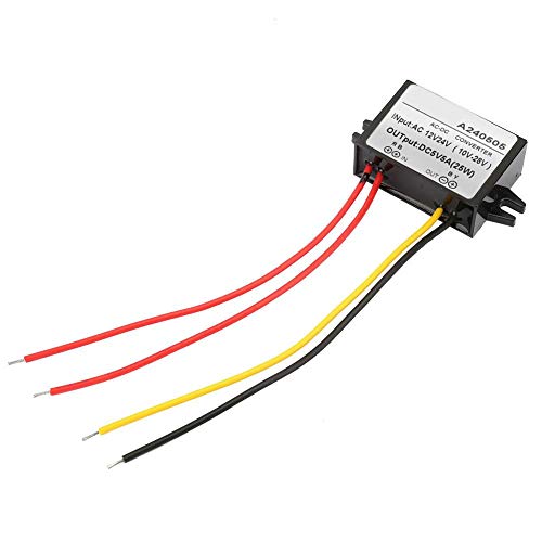 Waterproof Voltage Power AC 12V 24V to DC 5V Buck Voltage Regulator Waterproof Power Module for Car Waterproof Step Down Converter (5A)