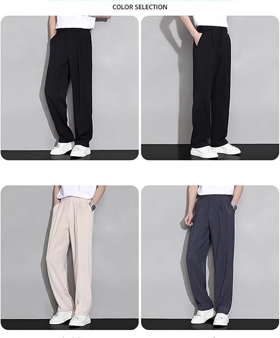 Rovenfit Men Pants, Super Stretch Ice Silk High Waisted, Easemotions Super Stretch Ice Silk Comfort Everyday Pants3