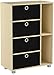 Furinno Multipurpose Storage Cabinet w/4 Bin Drawers, Steam Beech/Black