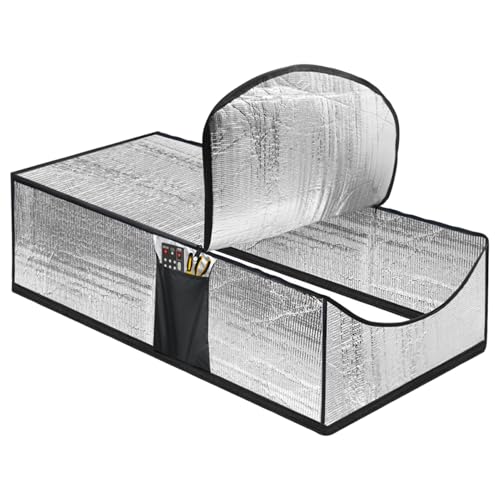 二重層屋根裏ドア断熱カバー - 2 つの収納ポケット付きラダーシールド遮熱 |プルダウン開口部暑い寒い天候の省エネのための階段断熱カバー