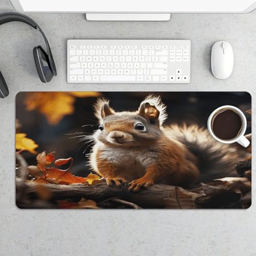 Squirrel in The Woods Desk Pad goma antideslizante grande miniatura 5