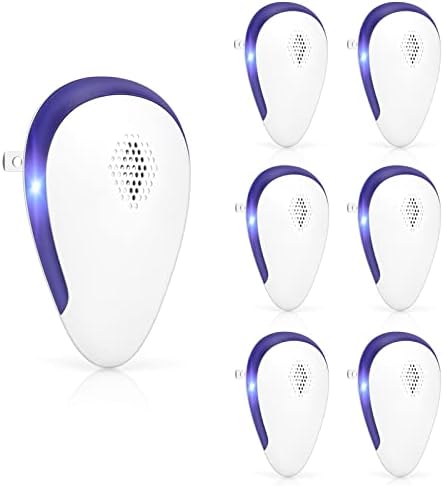 KONIGEVA Pest Repellent Ultrasonic Plug in, Electronic Pest Repeller 6 Packs , Pest Control Plug in, Bug Repellent Indoor for Mosquito Mice Roach Spider Insects White