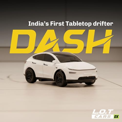 Image of L.O.T Cars Dash Remote Control Car Toy | 2.4Ghz, 1:64 Scale | Rc Cars, Rc Drifting Cars, Proportional Steering, Birthday Gift, Dual-Speed Modes & Lights with 100m Remote Range (Urban White)