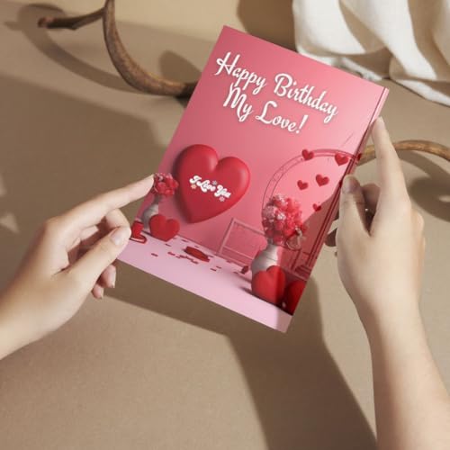 Image of AanyaCentric A5 Size 5.8x8.3inch Birthday Romantic Greeting Card & Envelope Gift For Husband Wife Love Lover Girlfriend Boyfriend Express Your Love with Unique Design
