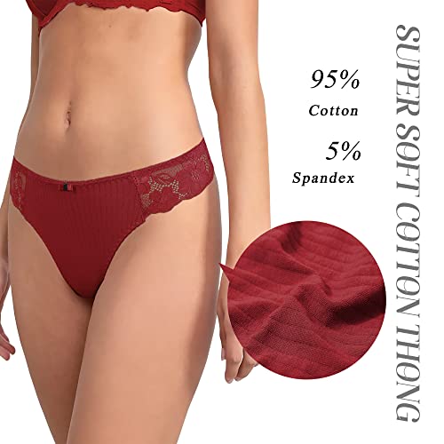 Levao 6 Pack G-String Thongs For Women, Cotton Panties Stretch T-Back Tangas Low Rise Hipster Underwear #TOP1