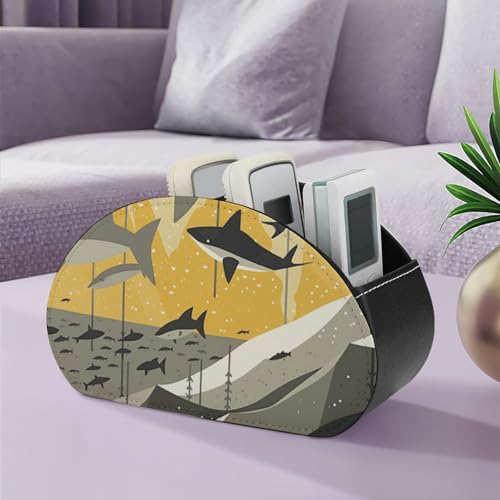 Support de télécommande requin noir pour pinceaux et accessoires de salon - 6