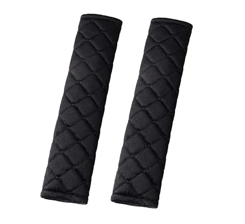 KAIAIWLUO Gurtschoner,2 Pack Plüsch Auto Gurtpolster für Erwachsene und Kinder Sicherheitsgurt Schulterpolster für Autosicherheitsgurte Rucksack Schultertasche Schwarz