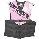 Hardcore Coast Guard Type III PFD for Youth Child Teen Adult; Life Vest Flotation Device; Life Jacket Paddle Vest for Big Kids, Jet ski, Wakeboard, Hardshell Kayak Life Jacket Pink Youth (50-90 lbs)