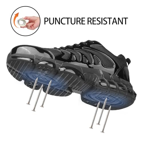 Image of NIFOFISE Steel Toe Sneakers for Men Women Lightweight Work Shoes Safety Composite Toe Shoes Indestructible Air Cushion Zapatos de seguridad para