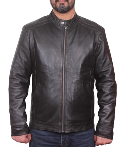 Image of 100% Genuine Soft Sheepskin Leather Jackets for Men, Motorcycle Jacket Mens Winter Jacket, Windproof Mens Coat