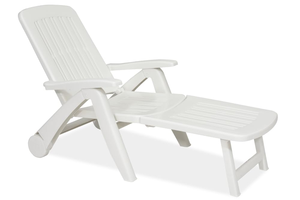 BICA Cancun Lettino con Ruote Resina Bianco