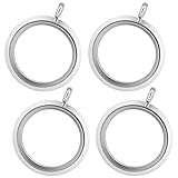 Xyembu Locket Necklace, 4 Packs Stainless Steel 30mm/1.18' Diameter Glass Locket Pendant Charm, DIY Round Locket, Suitable for Women Friendship Memory Necklace