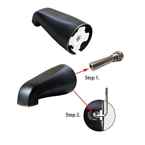 Sento Slip On Oil Bronze Universal Heavy Durable Metal Bathroom Tub Spout Without Diverter, Heavy Duty Metal Bathtub Faucet Without Shower Diverter - 4 Inches 1/2" Copper Pipe, Oil-Rubbed Bronze #TOP4