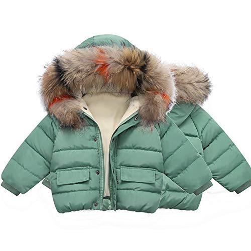 Toddler Baby Boys Girls Winter Fleece Lined Padded Jackets Hooded Outerwear with Faux Fur Collar Thick Warm Coat2