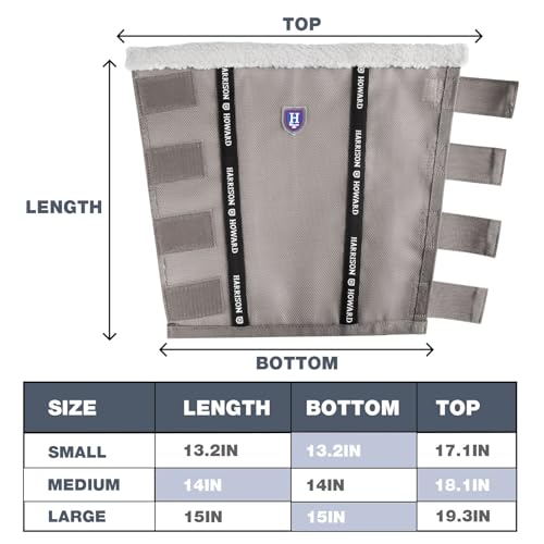 Image of Harrison Howard Loose-Fitting Horse Fly Boots UV-Protective, Breathable, Tear-Resistant Fine Mesh Leggins Stay-on Comfortable Fly Boots with Ultra-Soft Wool Trim (Set of 4) Original Grey Cob (Medium)