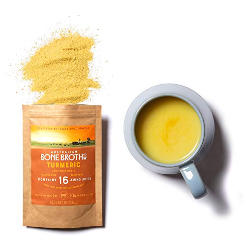 Beef Bone Broth Concentrate Powder -Turmeric - Freeze-Dried Powder Rich in Collagen Protein, Amino acids. Instant… - Afbeelding 3