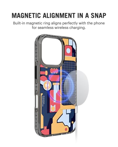 Image of DailyObjects Case for iPhone 16 Pro Compatible with Mag-Safe Wireless Charging, Stride 2.0 P-S-P Slim Shockproof Back Cover with Inner Magnetic Ring