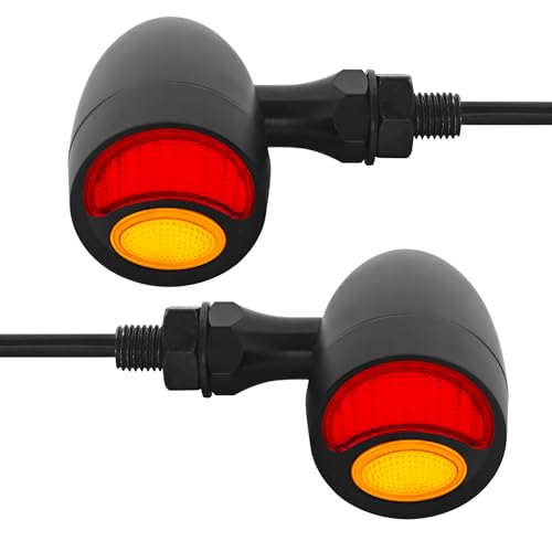 FATECIM Bullet Motorcycle LED Rear Turn Signals, Motorcycle Duolamp Brake