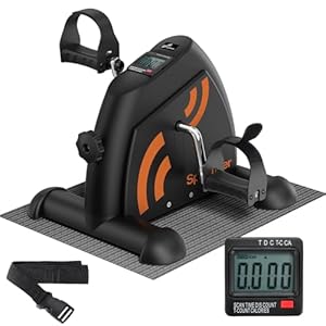 Sportneer Pedaltrainer für Senioren,Mini Heimtrainer mit LCD-Display, Fitnessgeräte für Zuhause – Tischfahrrad, Ergometer Senioren, Arm- und Beintrainer für Senioren mit Anti-Rutsch-Matte (Schwarz)