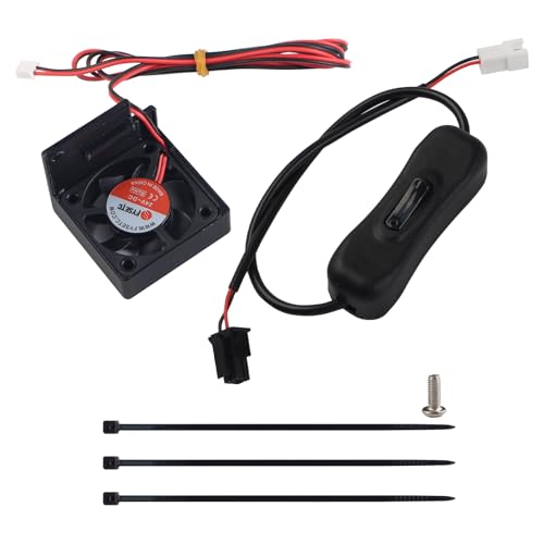BCZAMD 3D Drucker Zubehör A1/ A1 Mini Extruder Motor Kühlung Lüfter Kits 40×40×10mm/ 1.57x1.57x0.39inch 7000RPM mit Schalterkabel und Druckteil für Motoren schnelle Wärmeabfuhr
