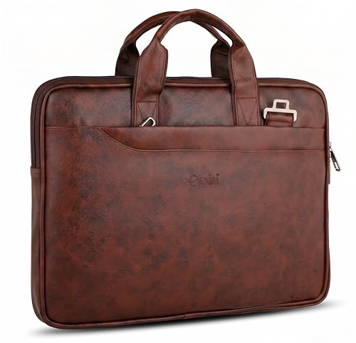Image of EXIM Prime Laptop Bag for Men Office Use| Office Bag for Men| Vegan Leather Laptop Messenger Bag| Fits Up to 15.6 Inch Laptop| Business Briefcase with Handle and Shoulder Strap