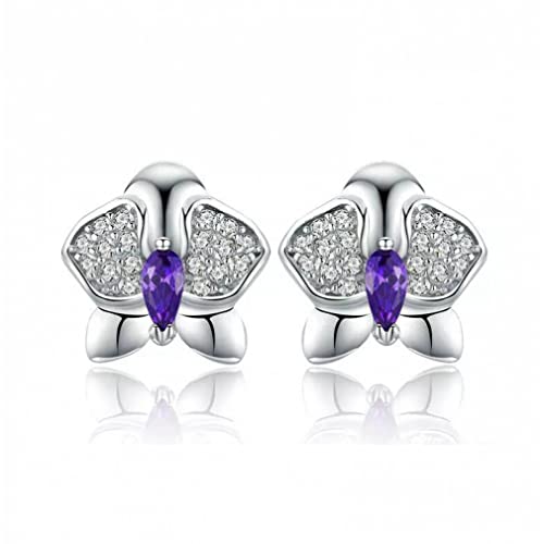 Boucles d'oreilles orchidée argent 925 le cadeau de fiançailles idéal
