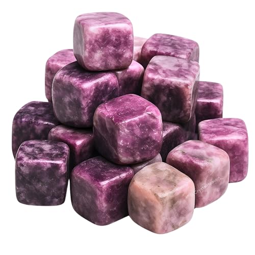 Image of Certified Lepidolite Crystal Healing Tumbled Stone, Natural Polished Crystals for DIY Crafts, Manifestation, Meditation, Pooja Feng Shui and Reiki Healing (30 Grams)