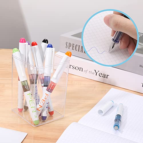 Eeoyu 12 Pieces Disposable Fountain Pens, Smooth-Writing Office Supplies For Sketching, Journaling, Calligraphy, Doodling And Gifts (Assorted Colors) #TOP6